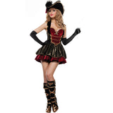 Costume Pirate Femme Bordeaux Tricorne : costume de pirate femme, veste-robe bordeaux et tricorne, photo 1