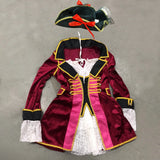 Costume Pirate Femme Bordeaux Tricorne : costume de pirate femme, veste-robe bordeaux et tricorne, photo 5