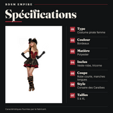 Costume Pirate Femme Bordeaux Tricorne : spécifications