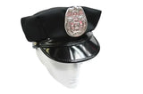 Costume Policier Homme Chemise Noire : uniforme de policier noir avec cravate et casquette, photo 3