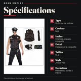 Costume Policier Homme Chemise Noire : spécifications