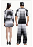 Costume Prisonnier Rayé Homme et Femme : costume de prisonnier rayé pour homme ou femme, photo 2
