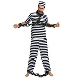 Costume Prisonnier Rayé Homme et Femme : costume de prisonnier rayé pour homme ou femme, photo 3