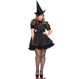 Costume Sorcière Classique Chapeau Pointu : robe noire de sorcière avec chapeau pointu, photo 2