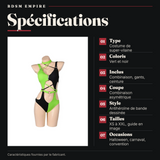 Costume Super-Vilaine Verte Asymétrique : spécifications