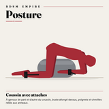 Coussin Gonflable BDSM avec Attaches : posture à genoux, buste sur le coussin
