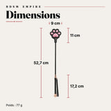 Cravache Patte de Chat BDSM : fiche dimensions détaillées, photo 2