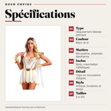 Déguisement Déesse Grecque Blanc et Or : spécifications