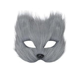 Demi-Masque Renard Fausse Fourrure : demi-masque de renard en fausse fourrure, photo 1