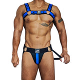 Ensemble Harnais et Jock Néoprène : ensemble harnais bulldog et jockstrap contrastés en néoprène, photo 4