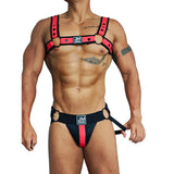 Ensemble Harnais et Jock Néoprène : ensemble harnais bulldog et jockstrap contrastés en néoprène, photo 8