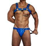 Ensemble Harnais et Jock Similicuir : ensemble harnais bulldog à rivets et jockstrap brillant, photo 10