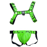 Ensemble Harnais et Jock Similicuir : ensemble harnais bulldog à rivets et jockstrap brillant, photo 2
