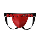 Ensemble Harnais et Jock Similicuir : ensemble harnais bulldog à rivets et jockstrap brillant, photo 4