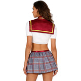 Ensemble Jupe Écossaise et Cravate : ensemble crop top à cravate et mini-jupe écossaise, photo 2
