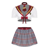 Ensemble Jupe Écossaise et Cravate : ensemble crop top à cravate et mini-jupe écossaise, photo 3
