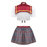 Ensemble Jupe Écossaise et Cravate : ensemble crop top à cravate et mini-jupe écossaise, photo 4