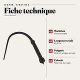Fouet Silicone BDSM Souple 63,5 cm : fiche technique