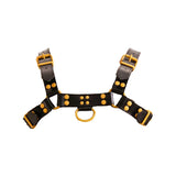 Harnais Bulldog Homme Clouté : harnais bulldog à rivets et plaque centrale, photo 9