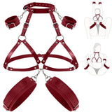 Harnais de Contrainte BDSM : set complet et schéma, rouge