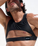 Harnais Haut Court Homme en Maille : haut court échancré en maille avec bretelles en Y, photo 6
