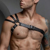 Harnais Homme Torse ou Bandoulière : harnais homme torse complet à anneau central et rivets, photo 3