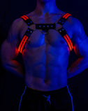 Harnais LED Homme Lumineux : harnais bulldog homme à bandes lumineuses LED, photo 3