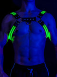 Harnais LED Homme Lumineux : harnais bulldog homme à bandes lumineuses LED, photo 4
