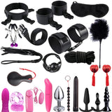 Kit BDSM 26 Pièces : version noire, noir