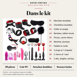 Kit BDSM 26 Pièces : carte du contenu, pièces numérotées et caractéristiques