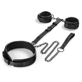 Kit Bondage Cou-Poignets : version noire, noir