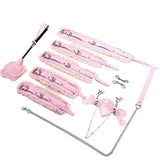 Kit Bondage Débutant Rose : les 5 pièces à plat, rose