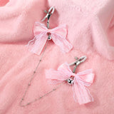 Kit Bondage Débutant Rose : pinces à tétons à nœuds, rose