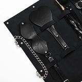 Kit Dominatrice Minuit : pochette ouverte en gros plan, noir