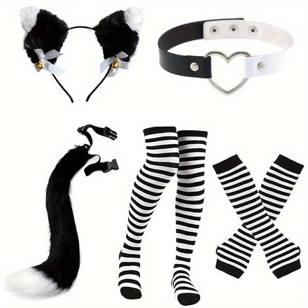 Kit Petplay Chaton : ensemble à plat, noir et blanc
