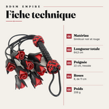 Martinet 8 Roses Noir et Rouge BDSM : fiche technique