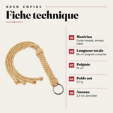 Martinet Corde Tressée Anneau Métal : fiche technique