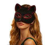Masque Chat Strass Bicolore : masque de chat serti de strass bicolore, photo 1