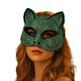 Masque Chat Strass Bicolore : masque de chat serti de strass bicolore, photo 2