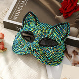 Masque Chat Strass Bicolore : masque de chat serti de strass bicolore, photo 4