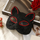 Masque Chat Strass Bicolore : masque de chat serti de strass bicolore, photo 5