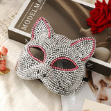 Masque Chat Strass Bicolore : masque de chat serti de strass bicolore, photo 6