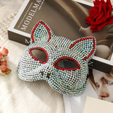 Masque Chat Strass Bicolore : masque de chat serti de strass bicolore, photo 8