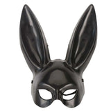 Masque Lapin Laqué Noir ou Blanc : masque de lapin laqué à longues oreilles, photo 2