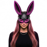 Masque Lapin Lumineux LED Néon : masque de lapin noir à contour lumineux, photo 1