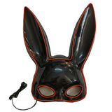 Masque Lapin Lumineux LED Néon : masque de lapin noir à contour lumineux, photo 2