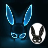 Masque Lapin Lumineux LED Néon : lumière bleue