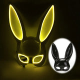 Masque Lapin Lumineux LED Néon : lumière jaune