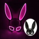 Masque Lapin Lumineux LED Néon : lumière rose