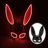 Masque Lapin Lumineux LED Néon : lumière rouge